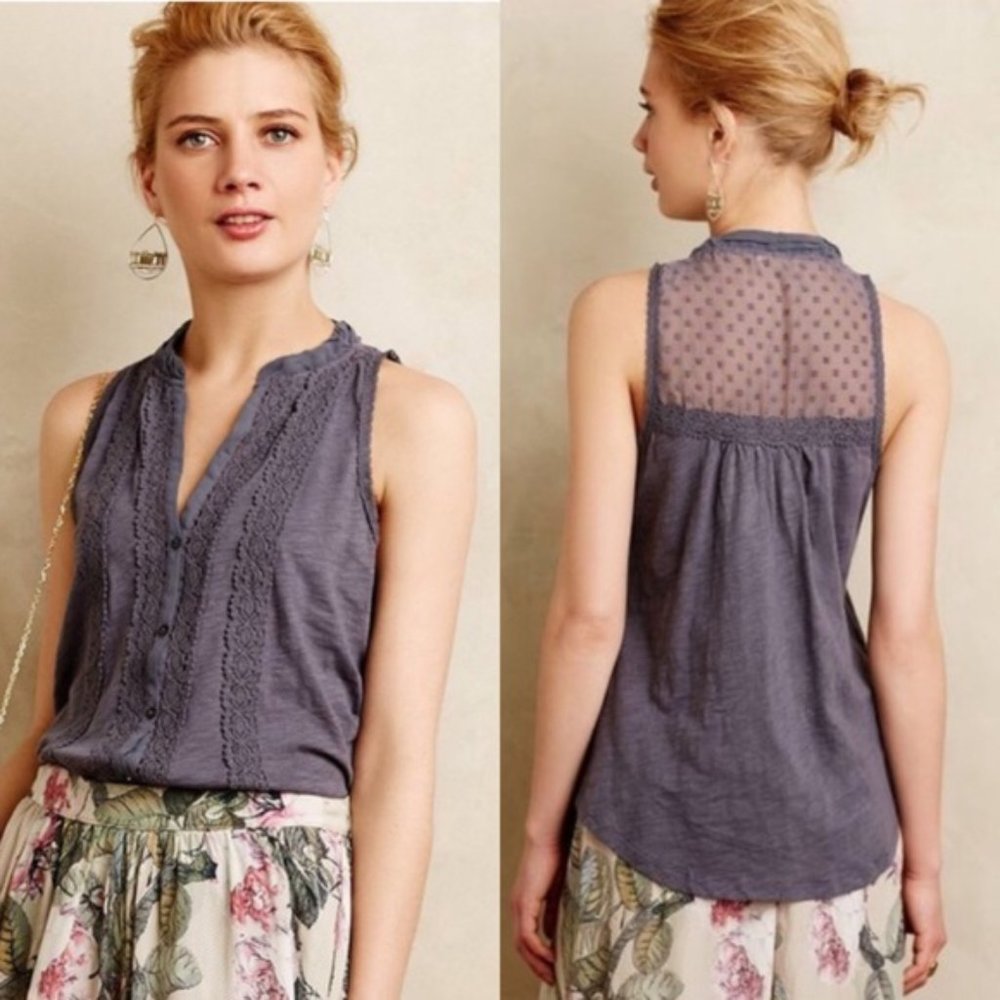 Anthropologie Meadow Rue Jensen Embroidered Tank